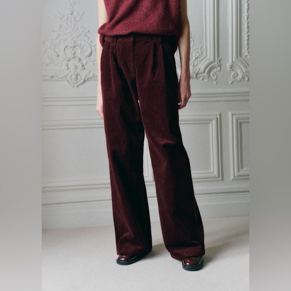 NWT Sezane ARI PANT in Bordeaux - Picture 3 of 8